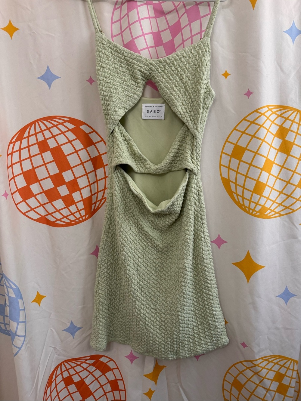 Cutout Textured Midi Dress in Sage Green